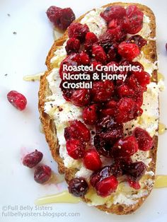 toasted cranberries, ricotta and honey bread