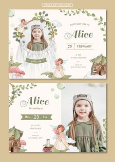 Birthday Tree, Baby Birthday Card, Fairy Tale Theme, 21st Birthday Invitations, Watercolor Birthday, Invitation Card Template