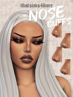 an image of a woman's nose and nose piercings for the simsh store