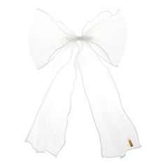 a white bow tied to the side of a headband on top of a white background