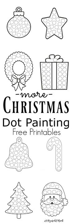 christmas dot painting printables for kids to color and practice numbers on the page