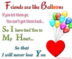 some balloons are in the shape of a heart with words on it that say i love you