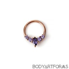 Purple Marquise Clicker Ring | Steel Cute Septum Rings, Curated Ears, Ears Jewelry, Piercing Inspiration, Tragus Daith, Septum Rings, Florida Man, Pretty Jewelry Necklaces