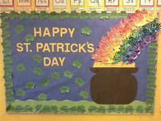 a st patrick's day bulletin board with a pot of gold