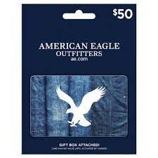 an american eagle outfitter's gift card with the image of an eagle on it