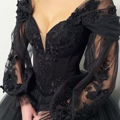 Black Pink Wedding Dress, Black Vintage Wedding Dress, Black And Maroon Wedding Dress, Black Floral Wedding Dress, Salem Elopement, Black Wedding Dress With Sleeves, Black Fantasy Gown, Vampire Wedding Dress, Lavender Mousse