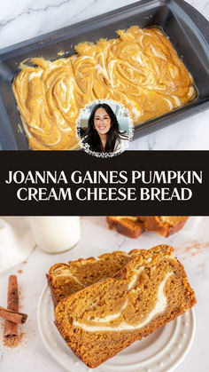 Joanna Gaines Pumpkin Cream Cheese Bread Pumpkin Bread Maple Syrup, Joanna Gaines Pumpkin Cream Cheese Bread Recipe, Joanna Gaines Pumpkin Bread, Banana Pumpkin Cream Cheese Bread, Best Pumpkin Cream Cheese Bread, Meals With Pumpkin Puree, Pumpkin Cream Cheese Bread Recipe, Pumpkin Bread Ideas, Simple Pumpkin Bread Recipe