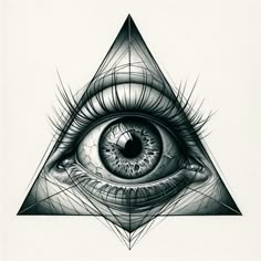 an all seeing eye is shown in the shape of a triangle