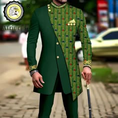 Kitenge Outfits, Male Suits, Men African Wear, Men Embroidery