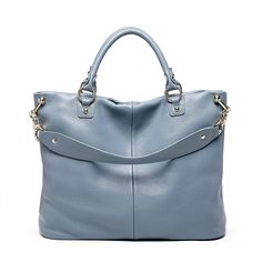 Luxury Cowhide Large Capacity Shoulder Bag Leather Bag Design, Crossbody Leather Bag, Gray Handbags, Genuine Leather Totes, American Fashion, Bag Light, Chest Bag, Blue Bags, Clutch Wallet