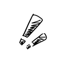 two black and white drawings of toothbrushes on a white background