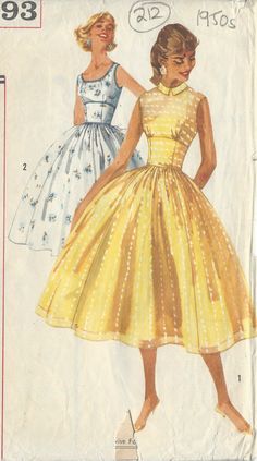 1957 Vintage Sewing Pattern DRESS B34 212 Simplicity - Etsy