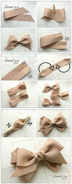 how to make a bow with ribbon on the side and step by step instructions for making it