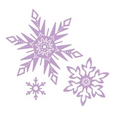 two snowflakes are shown on a white background