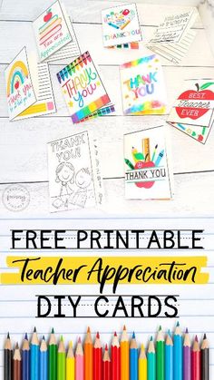 the teacher appreciation diy cards with pencils and crayons