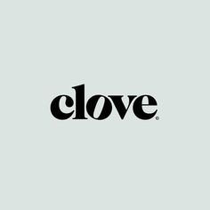 the logo for clove is shown on a light gray background, with black and white letters