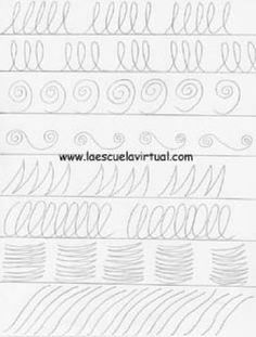 several different types of lines and curves in white paper with black ink on the bottom