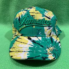 Unworn Condition. Unisex. Yellow Dad Hat Baseball Cap For Summer, Yellow Dad Hat For Summer, Yellow Cotton Trucker Hat, Yellow Cap For Vacation, Retro Green Hat For Vacation, Yellow Vacation Cap, Yellow Cotton Trucker Hat With Curved Brim, Yellow Curved Brim Baseball Cap For Summer, Casual Yellow Baseball Cap For Summer