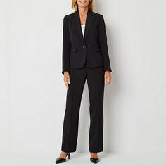 Female Pant Suit, Petite Suits, Office Board, Black Pant Suit, Interview Outfits, Semi Formal Attire, Pant Suits For Women, Dress Pant Suit, Elle Fashion