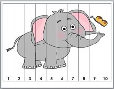 an elephant with a piece of bread in its trunk is shown on the number line