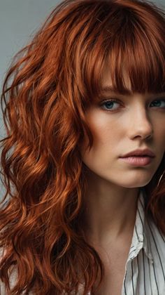 Must-Try Red Hair Color Ideas! Fashion Copper Hair, Copper Hair On Pale Women, Dimensional Red Hair Copper, Multidimensional Copper Hair, Subtle Fall Hair, Vibrant Copper Red Hair, Red Hair Colors, Copper Ombre, Red Copper Hair Color