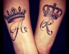 two matching tattoos with crowns on their wrists