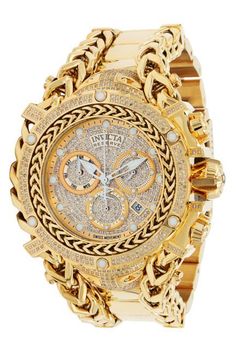 S.R Fashion Reserve Gladiator Men's Gold Watch with Diamonds Movement Type: Quartz Dial Color: Gold, White Band Tone: Gold Tone Band Material: Stainless Steel Case Size: 58.3mm Water Resistance: 200m 3-Year Warranty on All Watches Free Ground Shipping On Orders $149+ All Orders Ship Same Day or Next Day #watch #menstyle  #watchcollector #golden  #waterproof #gold  #brand #goldenwatch  #boys #model  #online #shop  #onlineshopping  #luxury #cr #ur  #branded #cristianoronaldo  2024 New Casual Sport Chronograph Men's Watches Stainless Steel Band Wristwatch Big Dial Quartz Clock with Luminous Pointers - Silver Blue Brand Name Eaiser Band Length 22cm Style Fashion & Casual Movement Quartz Certification CE Water Resistance Depth 3Bar Clasp Type Folding Clasp Golden Watch, Diamond Watches For Men, Watch Trends, Automatic Watches For Men, Hand Watch, Invicta Watches, Mens Gold, Gold Case