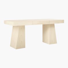 a wooden table with two legs on the top and one leg raised up to the side