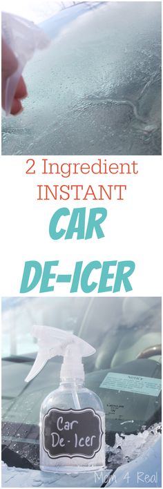 an image of car de - icer with the title 2 ingredient instant instant car de - icer