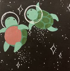 turtle space space art art acrylic acrylicart painting universe inspiration 4 Canvas Paintings, Christmas Paintings On Canvas, Step By Step Painting, Christmas Paintings, Easy Paintings, Paint Designs, Space Art