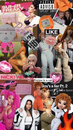 the collage shows different types of women in their outfits and hair styles, with text overlaying them