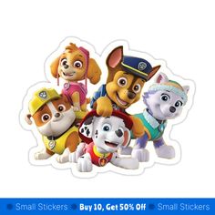 the paw patrol sticker is shown on a white background