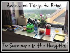 there are some things on the table to be seen in the hospital window sill