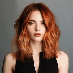 72 Gorgeous Red Hair Color Ideas Trending This Year Multidimensional Copper Hair, Hair Color Ideas Red And Blonde, Dimensional Red Hair Copper, Two Tone Red Hair, Red With Blonde, Hair Color Ideas Trending, Gorgeous Red Hair, Choppy Lob