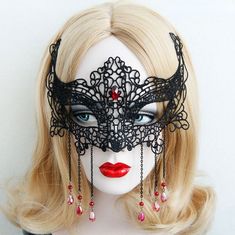 ♥ Packet : 1 pcs ♥ Size : 22 cm * 11 cm ♥ Color: Black ♥ Material: Lace, Chain, Pendant ♥ Technology: Embroider ♥ Suitable : Adults, Kid ♥ The lace mask suitable masquerade ball, private party and any more. ♥ The Lace Mask made with precision and intricate details for a stunning and classic masquerade style. ♥ Ant it is a stiff, molded mask. ♥ Famous masters specially designed accessories for brides. ♥Wholesale acceptable! ♥For the quantity, please feel free to convo me for more or less yards. I Lace Masquerade Masks, Halloween Party Accessories, Cheap Lace Front Wigs, Eye Flower, Flower Mask, The Mask Costume, Masquerade Ball Mask, Masquerade Halloween, Lace Fancy