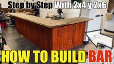 a kitchen island made out of wood with the words how to build bar