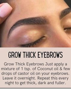 Thick Eyebrows How To Get, Thick Eyebrows Tips, How To Grow Your Brows Thicker, Growing Eyebrows Thicker, How To Get Fuller Eyelashes, How To Make Your Eyebrows Grow Thicker, Grow Eyebrows Naturally, Eyebrows And Eyelashes Growth, Thick Dark Eyebrows Natural