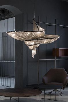 Epoque Chandelier Suspension Chandelier, Chain Chandelier, Metal Pendant Lamps, Shimmer Lights, Organic Lines, Statement Lighting, Italian Lighting, Contemporary Chandelier, Light Sculpture