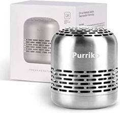 the purriko portable bluetooth speaker is in front of a box on a white background