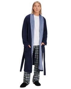 UGG 1096932 Navy Heather Robinson Men's Wrap Robe Myselflingerie.com Heather Robinson, Women In The Workplace, Swim Leggings, Swim Skirt, Women Supporting Women, Swim Dress, Supply Chain, Double Knitting, Swim Shorts