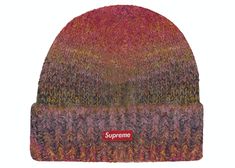 Check out the Supreme Gradient Stripe Beanie Red available on @StockX Supreme Accessories, Christmas Spectacular, Handmade Hats, Red Beanie, Trendy Hat, Striped Beanies, Retro Jordans, Supreme Streetwear, Designer Streetwear