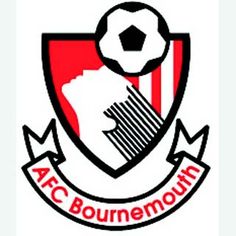 the logo for the soccer team, ac boumerouth is shown in red and white