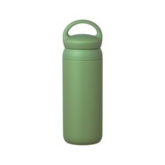 thermos bottle in green is shown against a white background