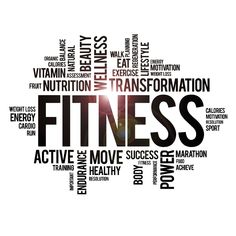 a word cloud with the words fitness written in it