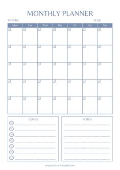 a printable calendar for the month planner