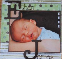 a photo frame with a baby's name and the letter j on it