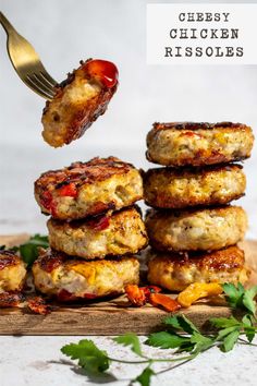 Two piles of chicken rissoles on a wooden board. Chicken Rissoles, Rissoles Recipe, Pre Cooked Chicken, Weekday Dinner, Stuffed Sweet Potato Healthy, Honey Mustard Sauce, Australian Food, Sunday Roast, Roasted Peppers