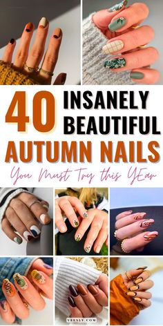 Nails Early Fall, Nails Square Fall, Fall Nails Square, Cute Fall Nail Inspo, September Nail Ideas, Easy Fall Nail Designs, Almond Nails Red, Short Fall Nails