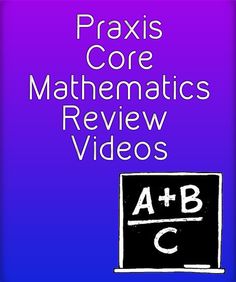 the book cover for praxis core math review videos with an image of a blackboard