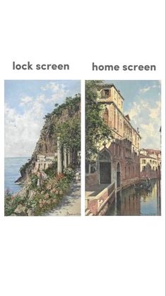 two pictures with the same painting on them